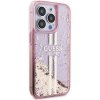 Guess GUHCP15LLFCSEGP iPhone 15 Pro 6.1 różowy/pink hardcase Liquid Glitter Gold Stripes